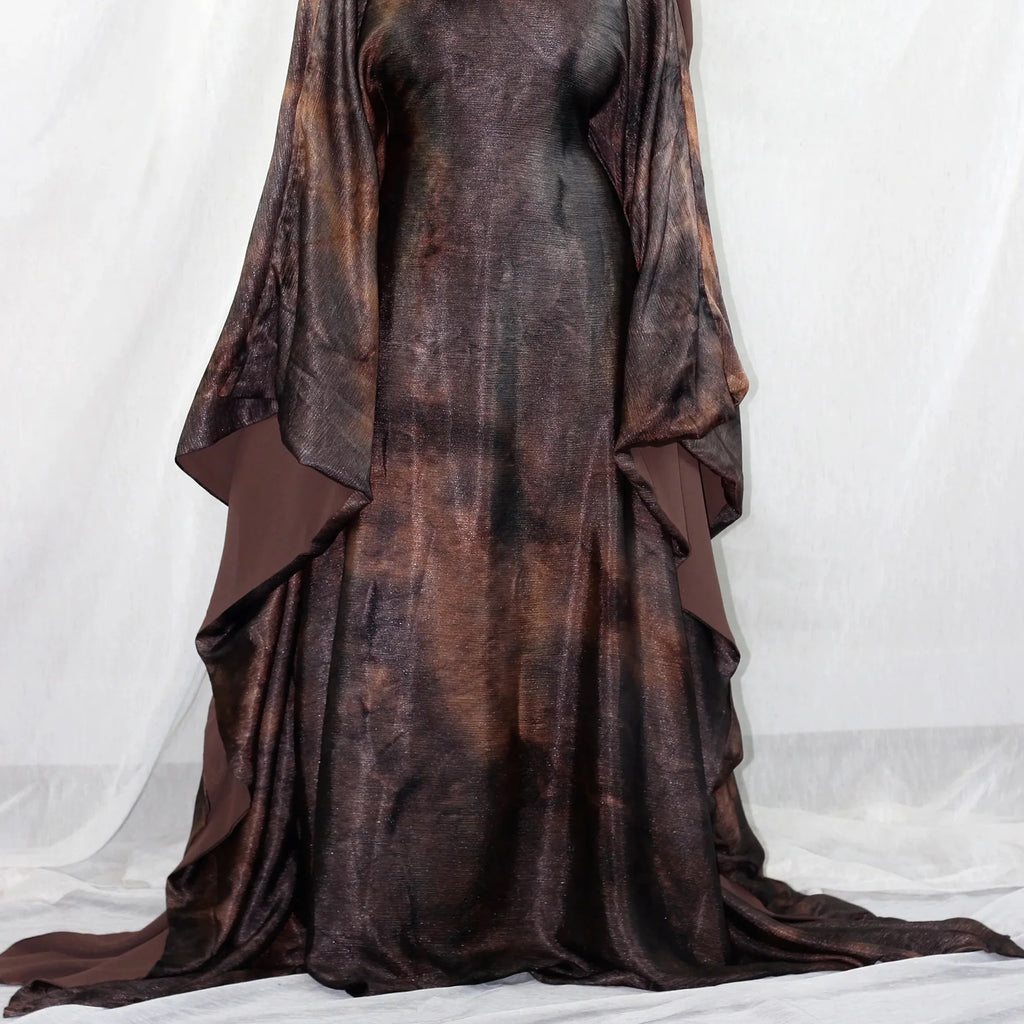 Marble Satin Butterfly Abaya