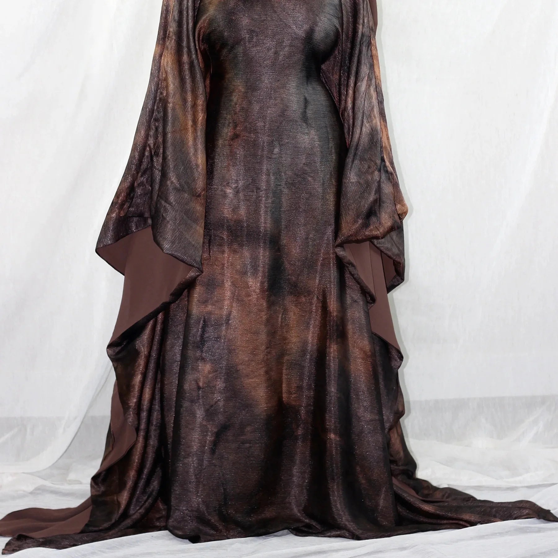 Marble Satin Butterfly Abaya