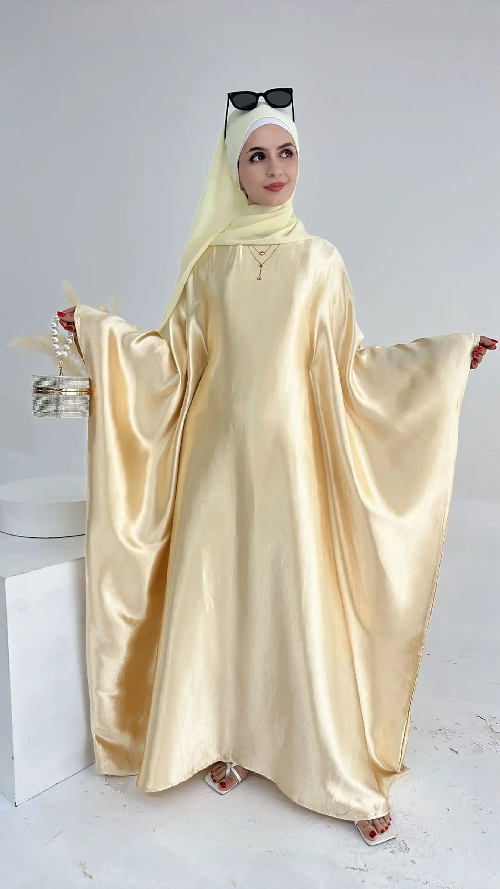 Sun Gold Satin Abaya