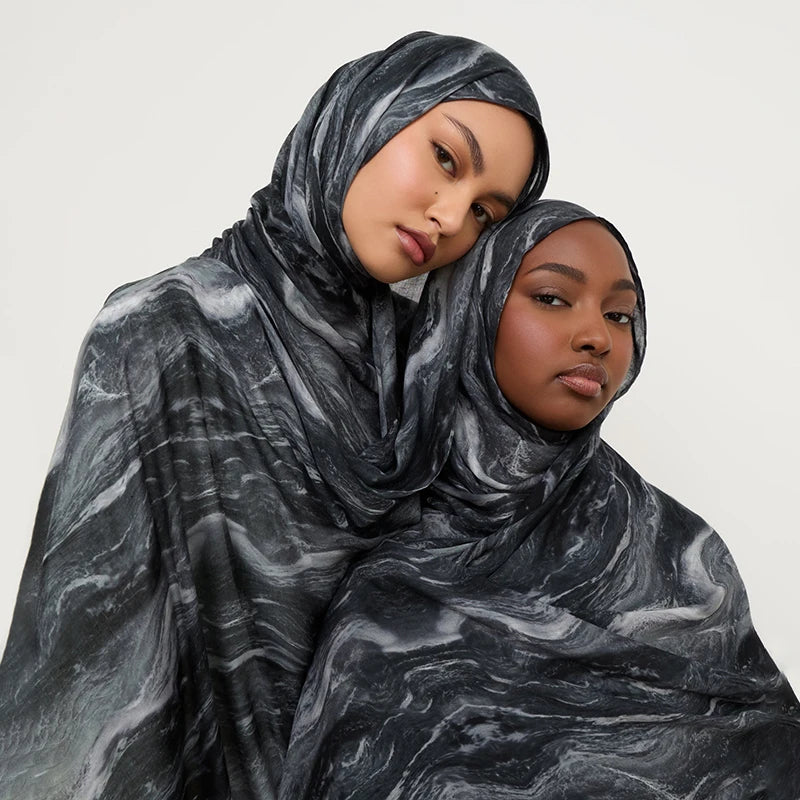 Marbled Watercolor Print Hijab