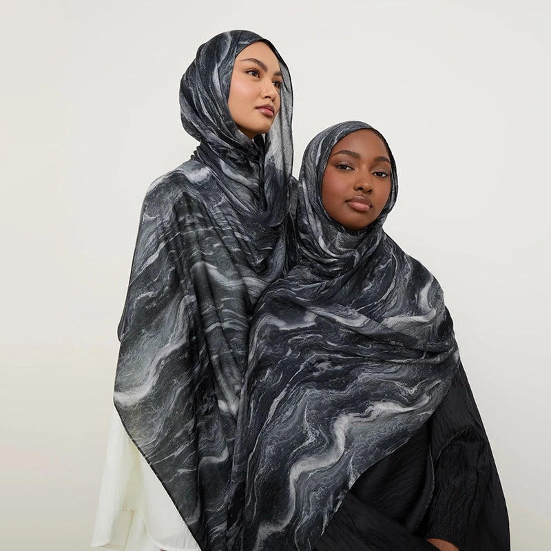 Marbled Watercolor Print Hijab