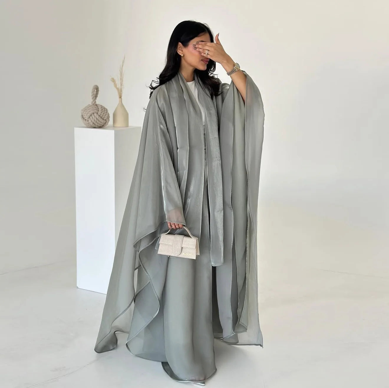 Metallic Mist Abaya
