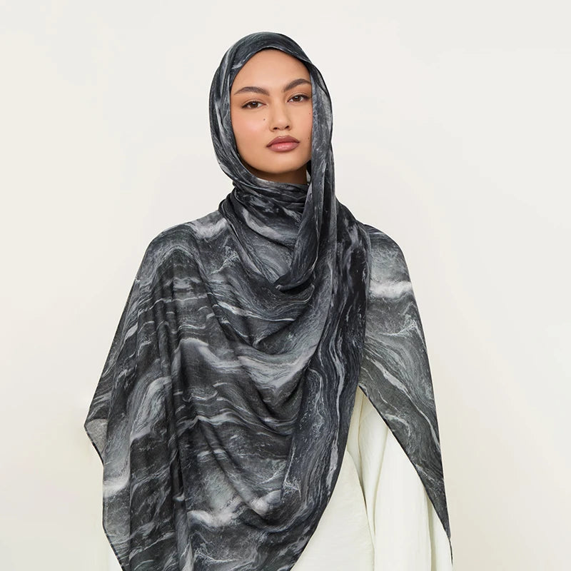 Marbled Watercolor Print Hijab