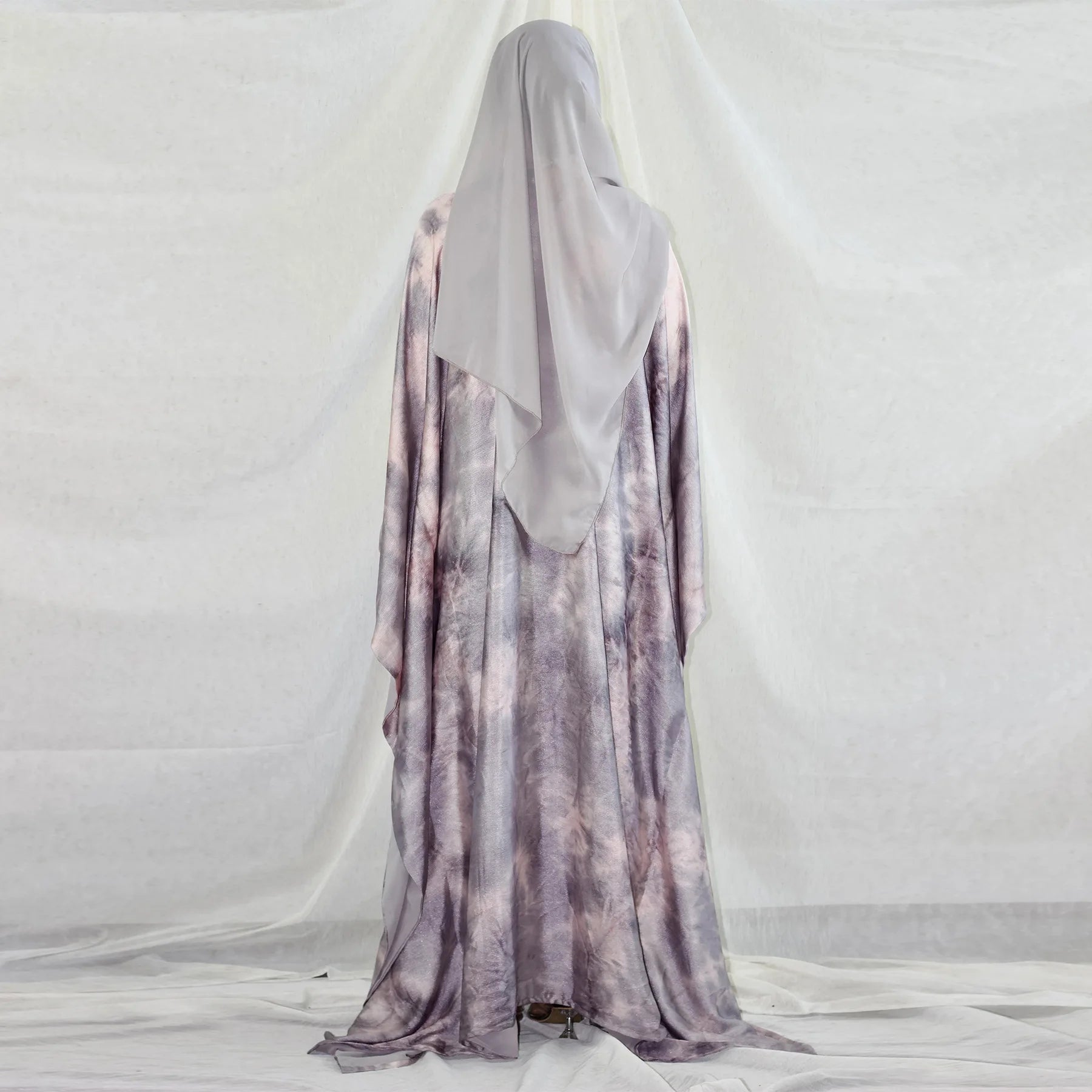 Marble Satin Butterfly Abaya