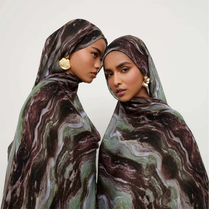 Marbled Watercolor Print Hijab